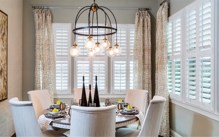 Polywood shutters in dining room