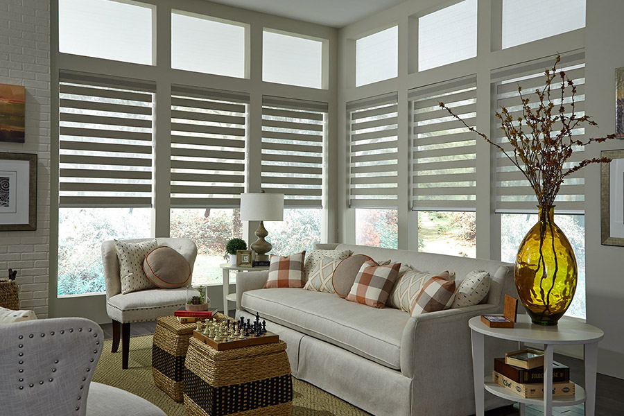 blinds in a modern living room