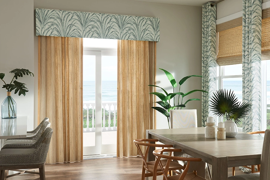 Make your French doors even more beautiful with elegant drapes. Tan drapes on either side of French doors