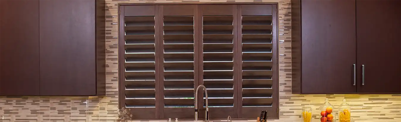 Ovation shutters in a kitchen