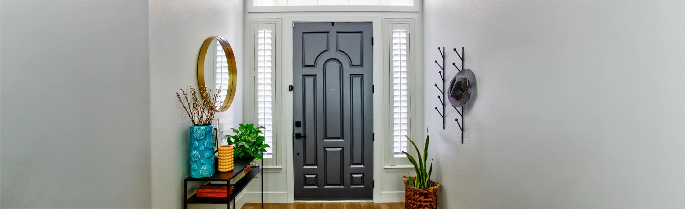 Sidelight shutters and entryway