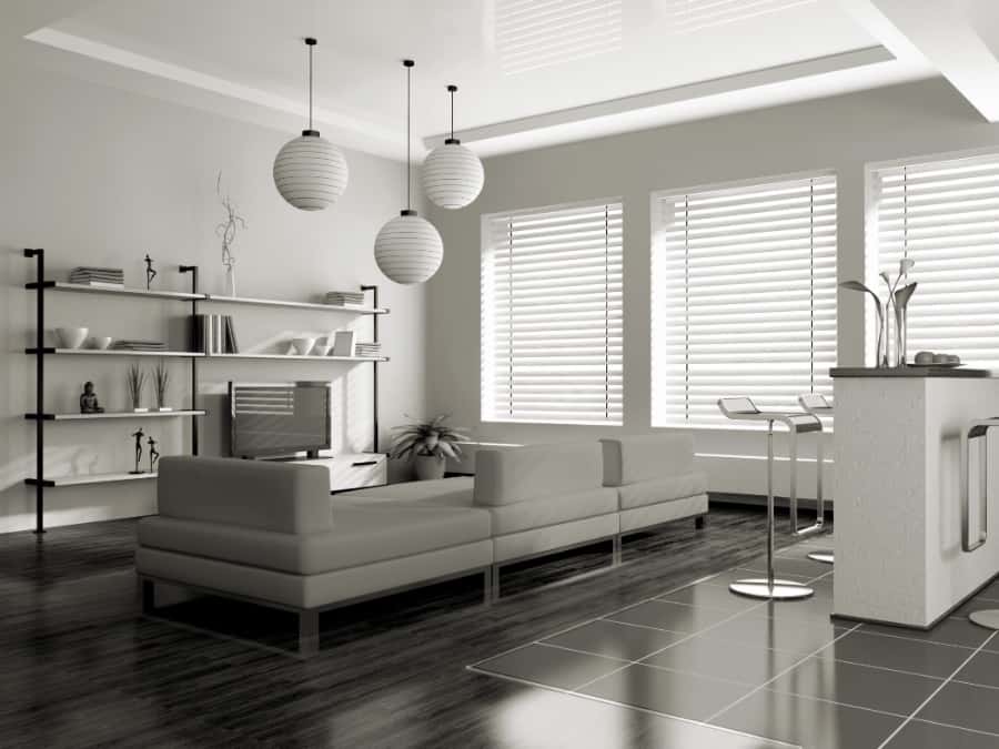 Fauxwood Blinds in a living room