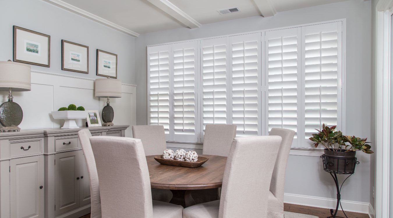 How Different Faux Wood Plantation Shutters Compare To Polywood   PolywoodDiningRoom 1350 