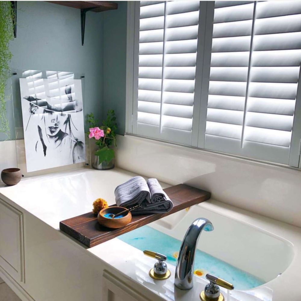 Southern Mesa Trading kitchen with Polywood shutters