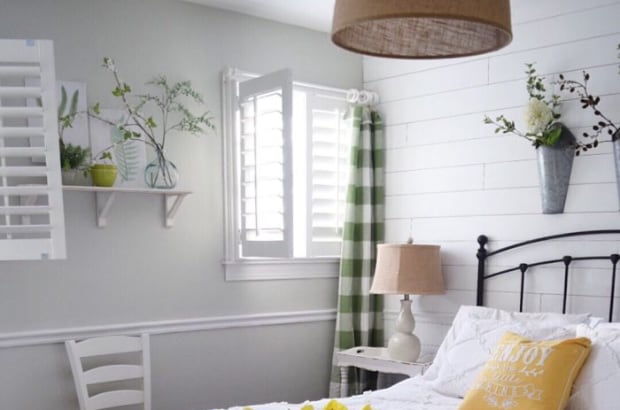 Photo Credit: Finishing Touch Decor By Jenny  Plantation shutters in a bedroom