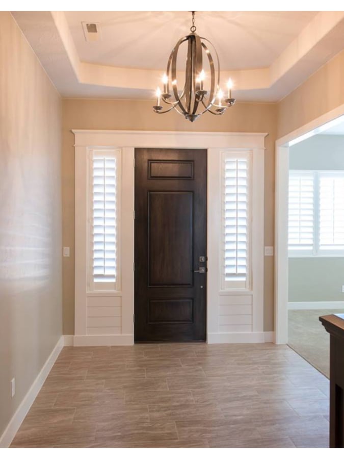 Door with sidelights in  Door with sidelights in