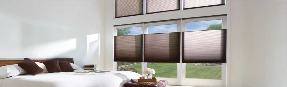 Cellular shades in bedroom